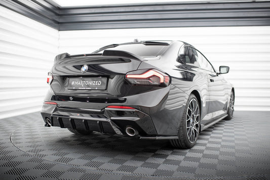 Heck Ansatz Flaps Diffusor V.3 für BMW 2 G42 schwarz Hochglanz