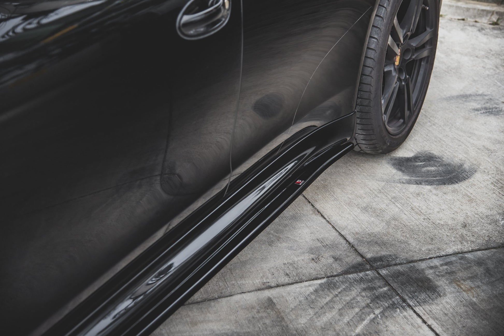 Seitenschweller Ansatz V.2 für Porsche Panamera Turbo 970 Facelift schwarz Hochglanz
