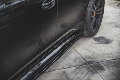 Seitenschweller Ansatz V.2 für Porsche Panamera Turbo 970 Facelift schwarz Hochglanz