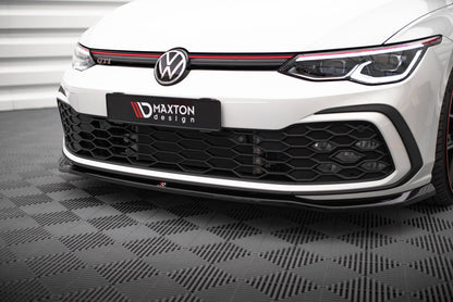 Front Ansatz V.7 für VW Golf GTI / GTE / GTD / R-Line Mk8 schwarz Hochglanz