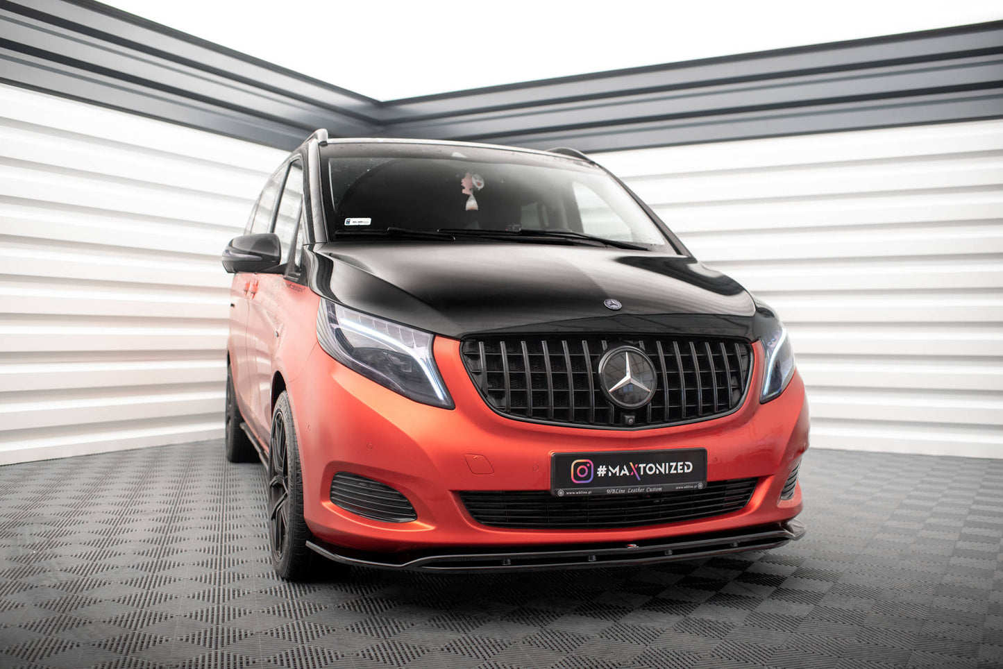 Front Ansatz V.4 für Mercedes-Benz V-Klasse W447 schwarz Hochglanz