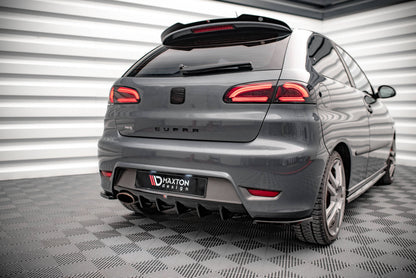 Diffusor Heck Ansatz für Seat Ibiza Cupra Mk3 schwarz Hochglanz