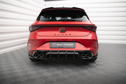 Diffusor Heck Ansatz für Cupra Leon Hatchback Mk1 schwarz Hochglanz