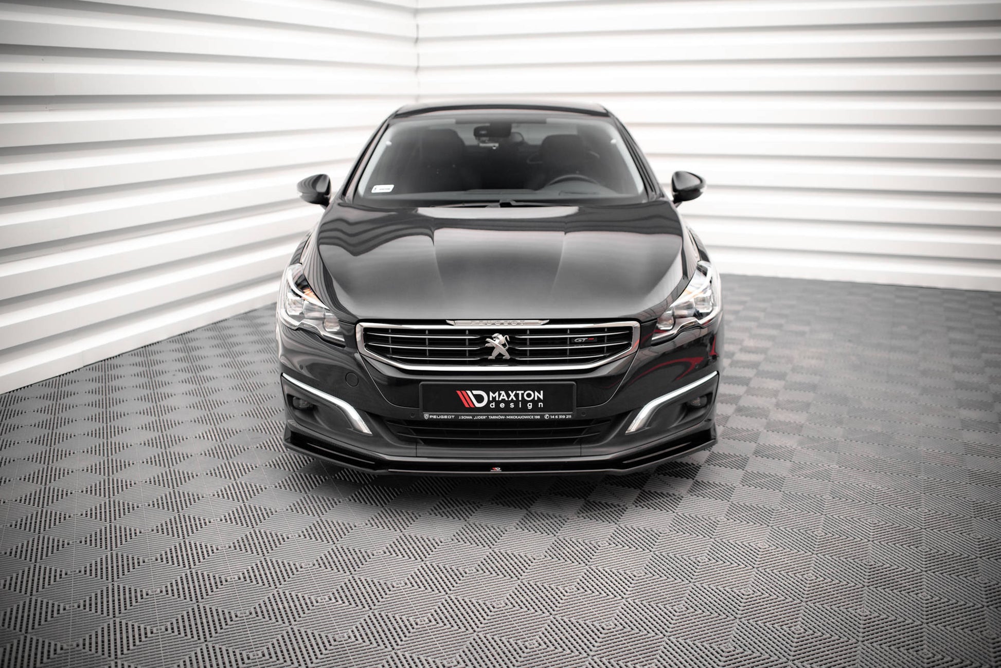 Front Ansatz V.2 für Peugeot 508 GT Mk1 Facelift schwarz Hochglanz