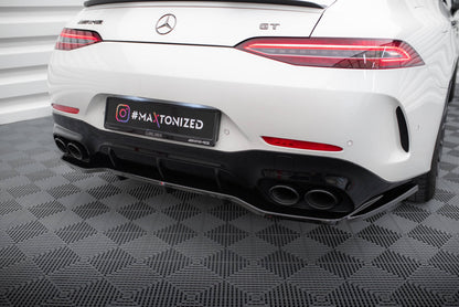 Mittlerer Cup Diffusor DTM Look Heck Ansatz für Mercedes-AMG GT 43 4 Door Coupe V8 Styling Package schwarz Hochglanz