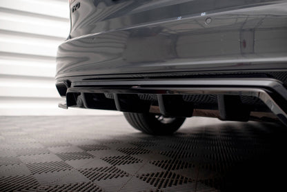 Mittlerer Cup Diffusor DTM Look Heck Ansatz für Volvo V90 / S90 R-Design Mk2 schwarz Hochglanz