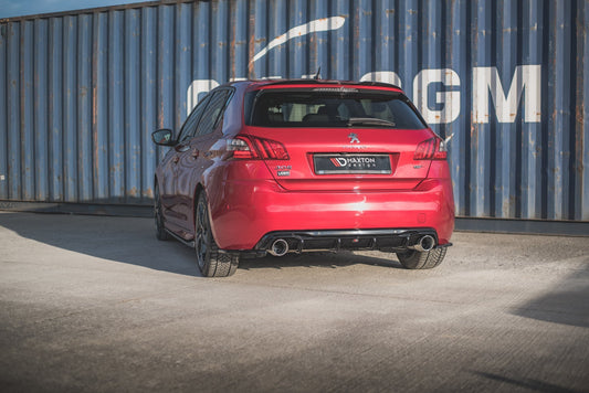 Heck Ansatz Flaps Diffusor für Peugeot 308 GT Mk2 Facelift schwarz Hochglanz
