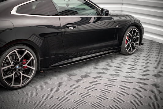 Street Pro Seitenschweller Ansatz für + Flaps BMW 4er M-Paket / M440i G22 / G23 / G22 Facelift / G23 Facelift schwarz Hochglanz