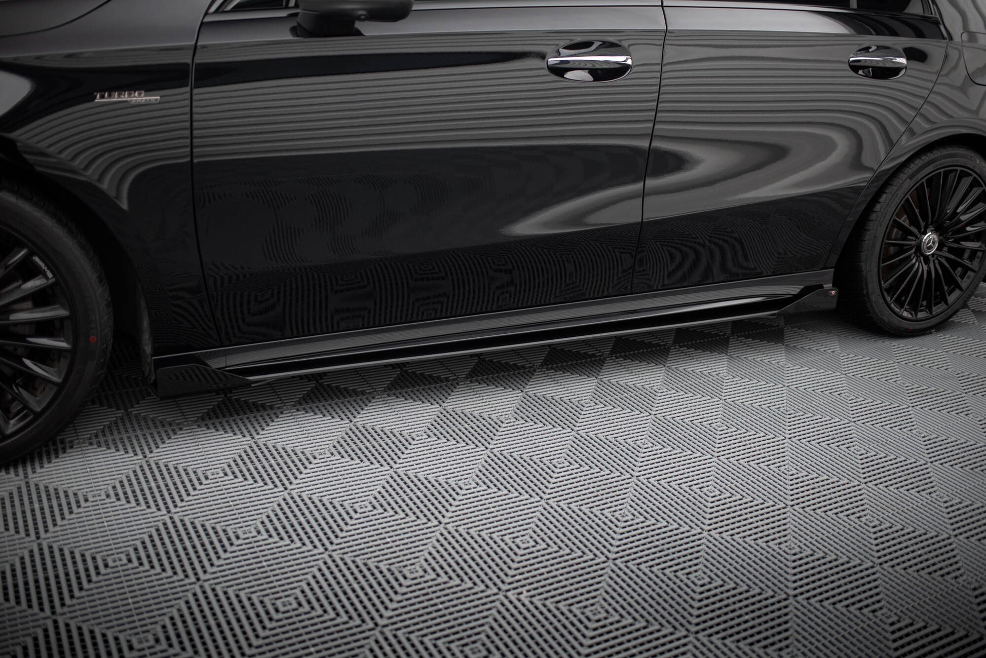 Seitenschweller Flaps für Mercedes-AMG A35 W177 Facelift schwarz Hochglanz