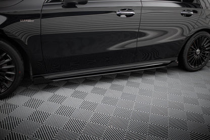 Seitenschweller Flaps für Mercedes-AMG A35 W177 Facelift schwarz Hochglanz