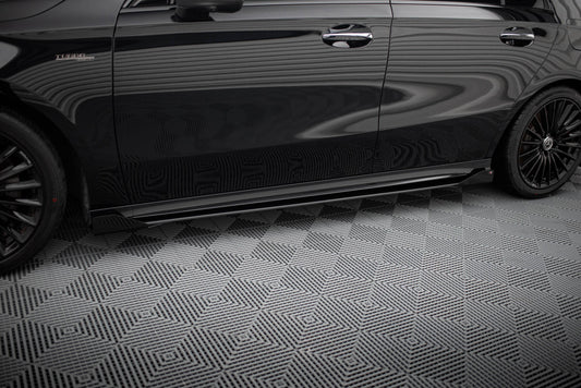 Seitenschweller Flaps für Mercedes-AMG A35 W177 Facelift schwarz Hochglanz
