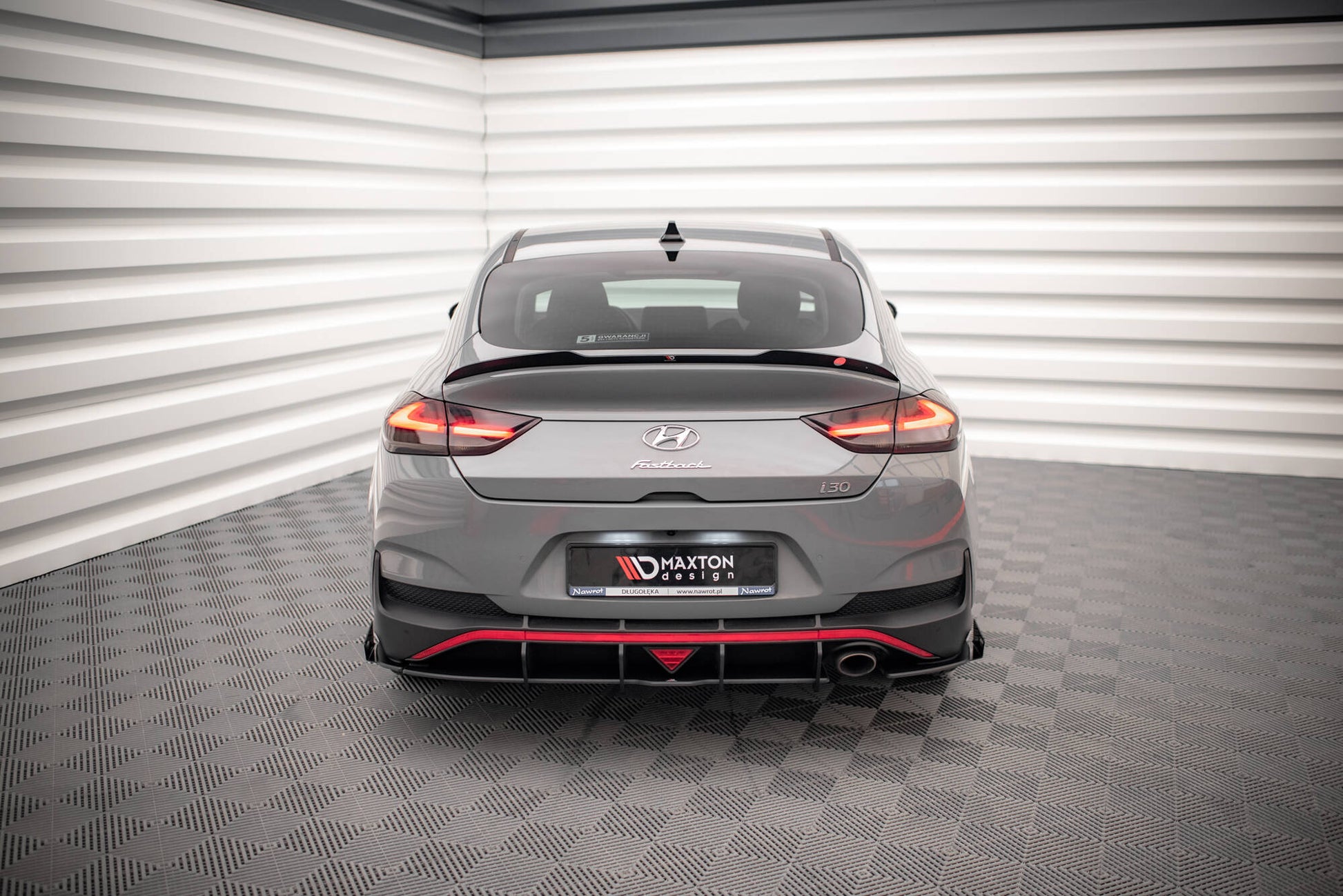 Street Pro Heck Ansatz Flaps Diffusor + Flaps für Hyundai I30 Fastback N-Line Mk3 Facelift schwarz Hochglanz