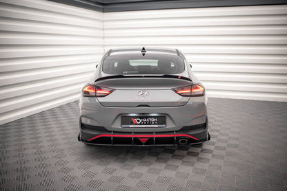 Street Pro Heck Ansatz Flaps Diffusor + Flaps für Hyundai I30 Fastback N-Line Mk3 Facelift schwarz Hochglanz