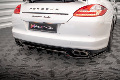 Mittlerer Cup Diffusor DTM Look Heck Ansatz für Porsche Panamera Turbo 970 schwarz Hochglanz
