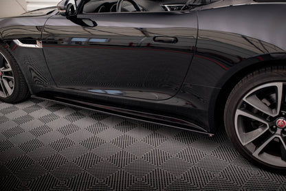 Seitenschweller Ansatz für JAGUAR F-TYPE schwarz Hochglanz
