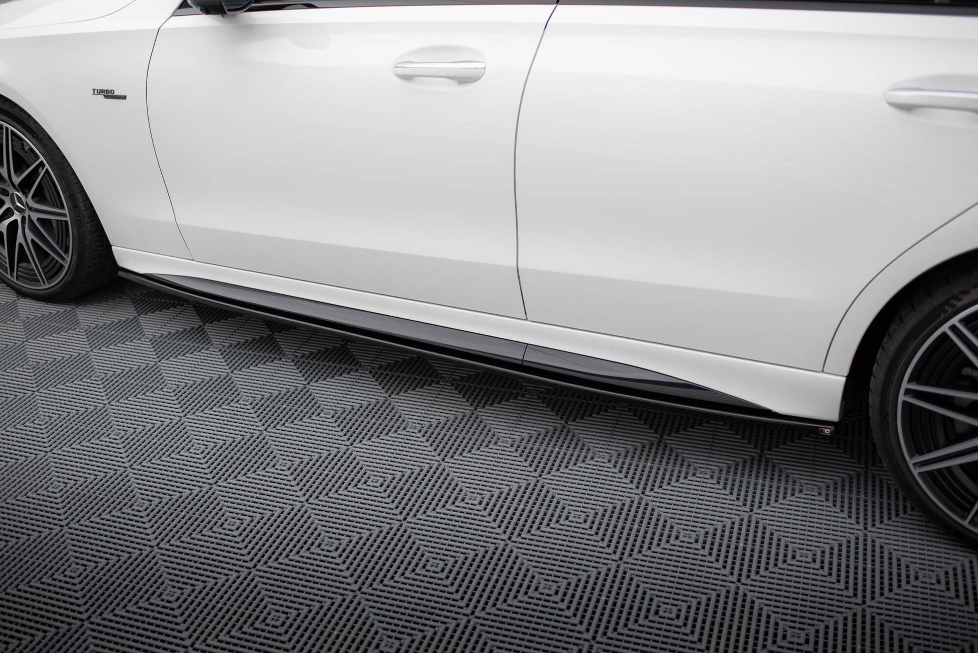 Seitenschweller Ansatz für Mercedes-Benz C AMG-Line / 43 AMG W206 schwarz Hochglanz