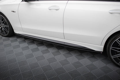 Seitenschweller Ansatz für Mercedes-Benz C AMG-Line / 43 AMG W206 schwarz Hochglanz