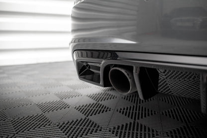 Diffusor Heck Ansatz für Audi TT S-Line 8S schwarz Hochglanz