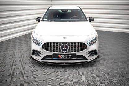 Front Ansatz V.4 für Mercedes A35 AMG / AMG-Line W177  schwarz Hochglanz