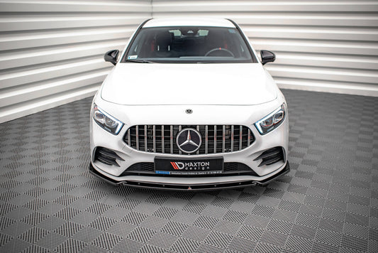 Front Ansatz V.4 für Mercedes A35 AMG / AMG-Line W177  schwarz Hochglanz