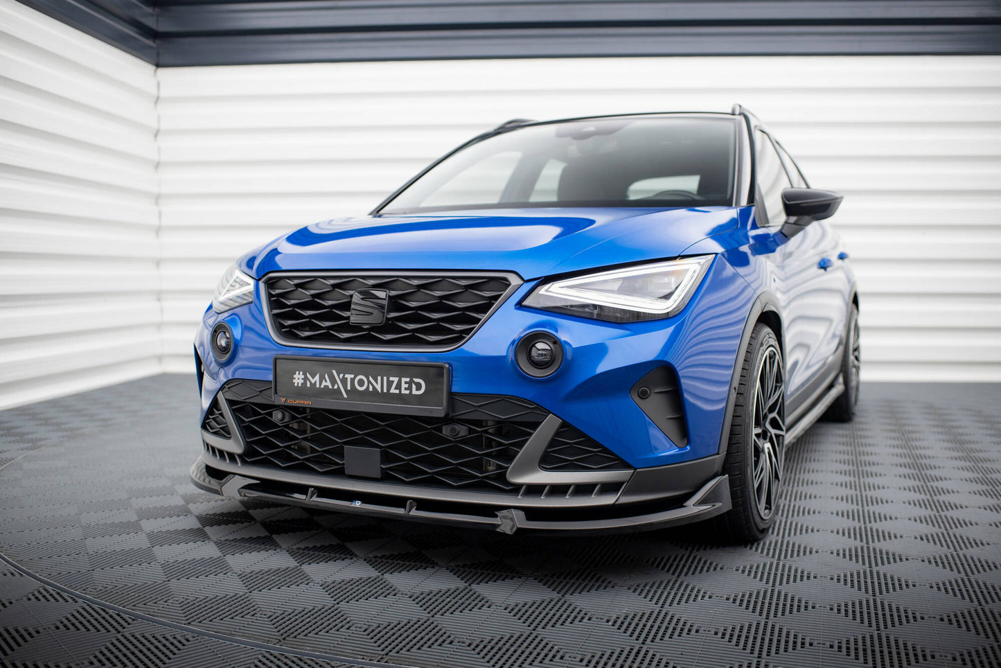 Front Ansatz für Seat Arona FR Mk1 Facelift schwarz Hochglanz