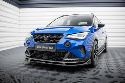 Front Ansatz für Seat Arona FR Mk1 Facelift schwarz Hochglanz