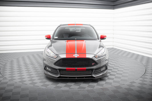 Front Ansatz V.1 für Ford Focus ST Mk3 FL schwarz Hochglanz