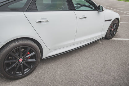 Seitenschweller Ansatz für Jaguar XJ R-Sport X351 Facelift schwarz Hochglanz