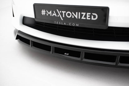 Front Ansatz V.3 für Tesla Model X Mk1 Facelift schwarz Hochglanz