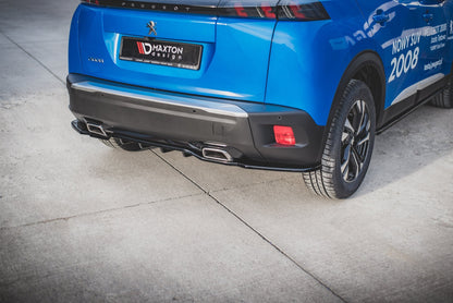 Mittlerer Cup Diffusor DTM Look Heck Ansatz für Peugeot 2008 Mk2 schwarz Hochglanz
