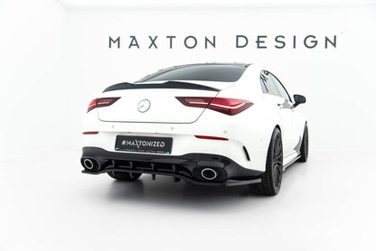 Mittlerer Cup Diffusor DTM Look Heck Ansatz für Mercedes-AMG CLA 35  / 45  Coupe / Shooting Brake C118 Facelift / X118 Facelift schwarz Hochglanz