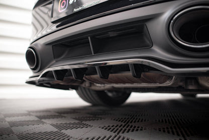 Mittlerer Cup Diffusor DTM Look Heck Ansatz für Porsche 911 Turbo S 992 schwarz Hochglanz