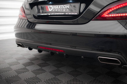 Diffusor Heck Ansatz für Mercedes-Benz CLS C218 schwarz Hochglanz