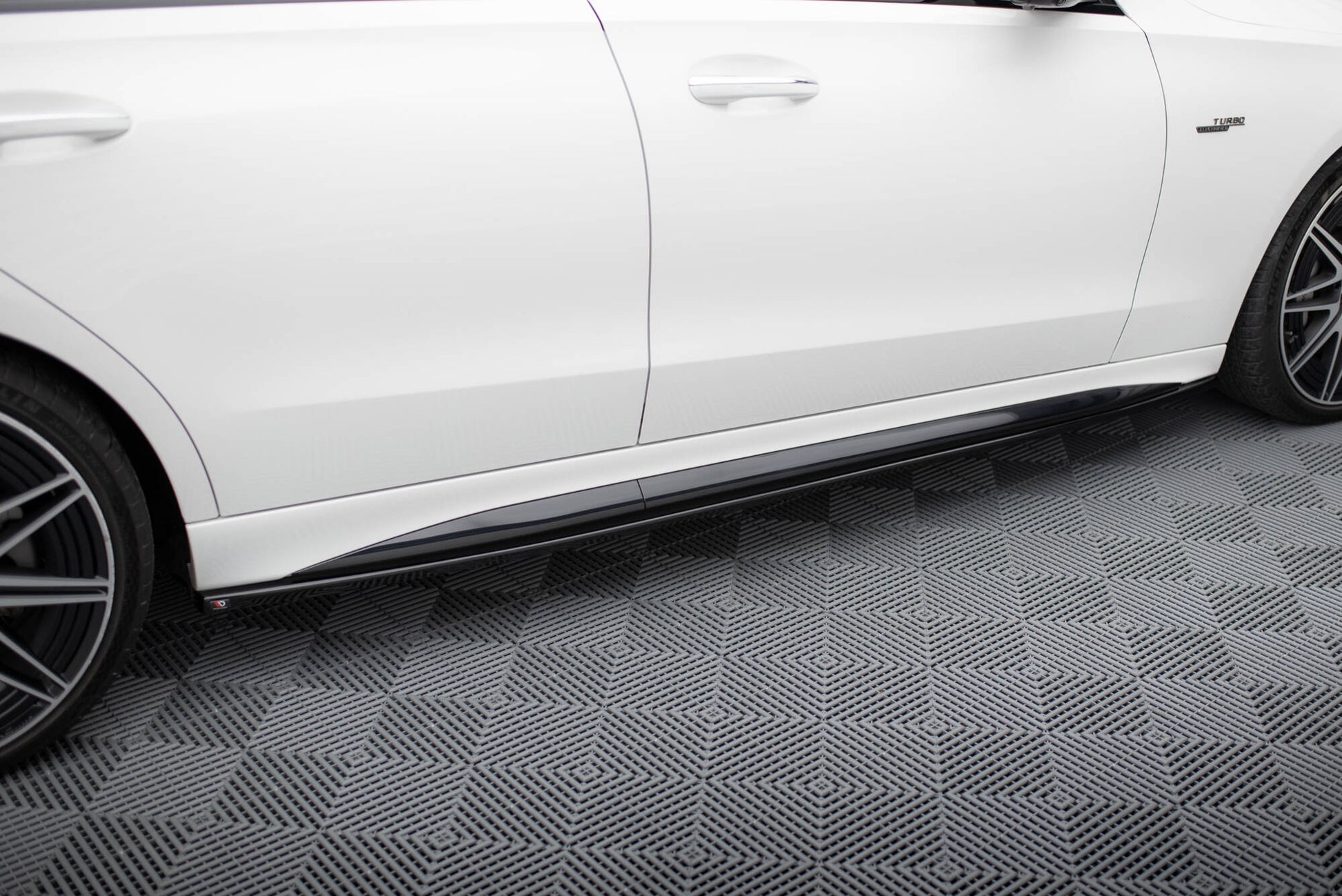 Seitenschweller Ansatz für Mercedes-Benz C AMG-Line / 43 AMG W206 schwarz Hochglanz