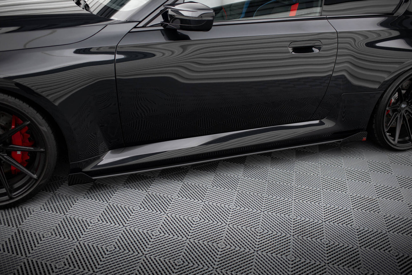 Street Pro Seitenschweller Ansatz für V.1 für + Flaps BMW M2 G87 schwarz Hochglanz