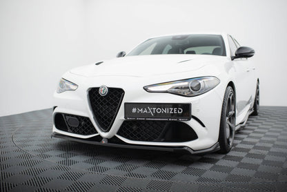 Front Ansatz für Alfa Romeo Giulia Quadrifoglio schwarz Hochglanz
