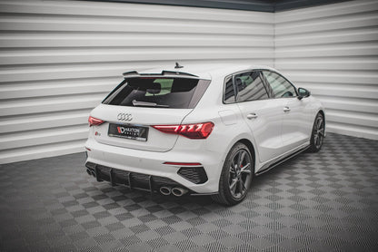 Spoiler CAP V.1 für Audi RS3 / S3 / A3 S-Line Sportback 8Y schwarz Hochglanz