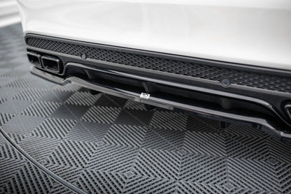 Mittlerer Cup Diffusor DTM Look Heck Ansatz für Mercedes-AMG C63 Limousine / Kombi W205 / S205 schwarz Hochglanz