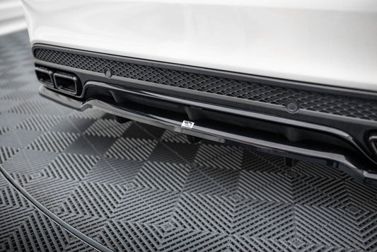 Mittlerer Cup Diffusor DTM Look Heck Ansatz für Mercedes-AMG C63 Limousine / Kombi W205 / S205 schwarz Hochglanz