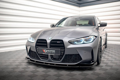 Front Ansatz V.3 für BMW M3 Limousine / Touring G80 / G81 schwarz Hochglanz