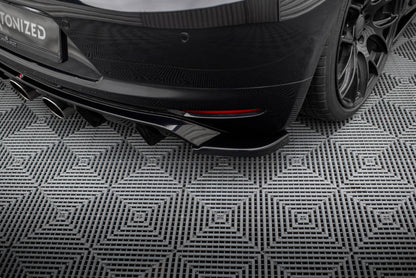Heck Ansatz Flaps Diffusor V.2 für VW Scirocco Mk3  schwarz Hochglanz