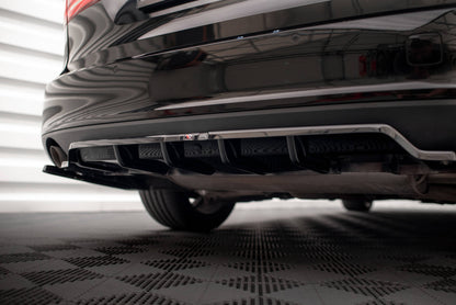 Mittlerer Cup Diffusor DTM Look Heck Ansatz V.2 für Volvo V90 Mk2 schwarz Hochglanz
