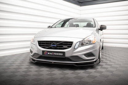 Front Ansatz V.2 für Volvo S60 R-Design Mk2 schwarz Hochglanz