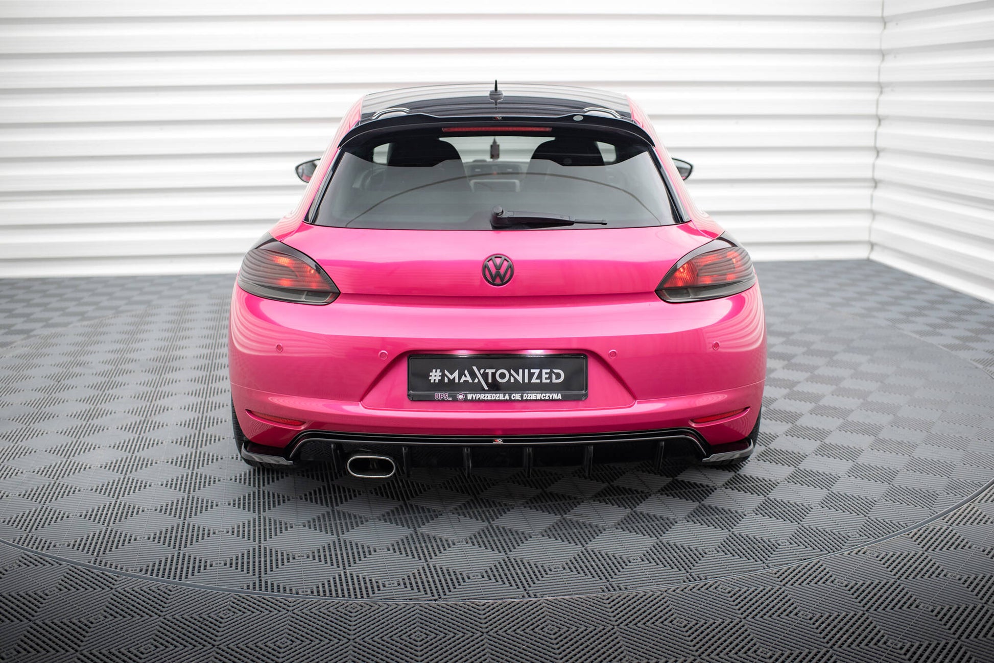 Heck Ansatz Flaps Diffusor V.2 für VW Scirocco Mk3  schwarz Hochglanz
