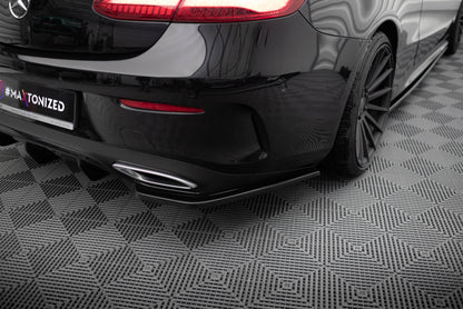 Heck Ansatz Flaps Diffusor für Mercedes-Benz E-Klasse W213 Coupe(C238) / Cabriolet (A238) AMG-Line schwarz Hochglanz