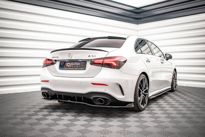 Mittlerer Cup Diffusor DTM Look Heck Ansatz V.2 für Mercedes A 35 AMG Limousine V177 schwarz Hochglanz