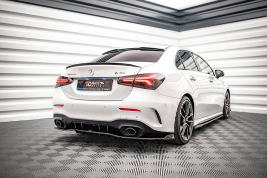 Mittlerer Cup Diffusor DTM Look Heck Ansatz V.2 für Mercedes A 35 AMG Limousine V177 schwarz Hochglanz