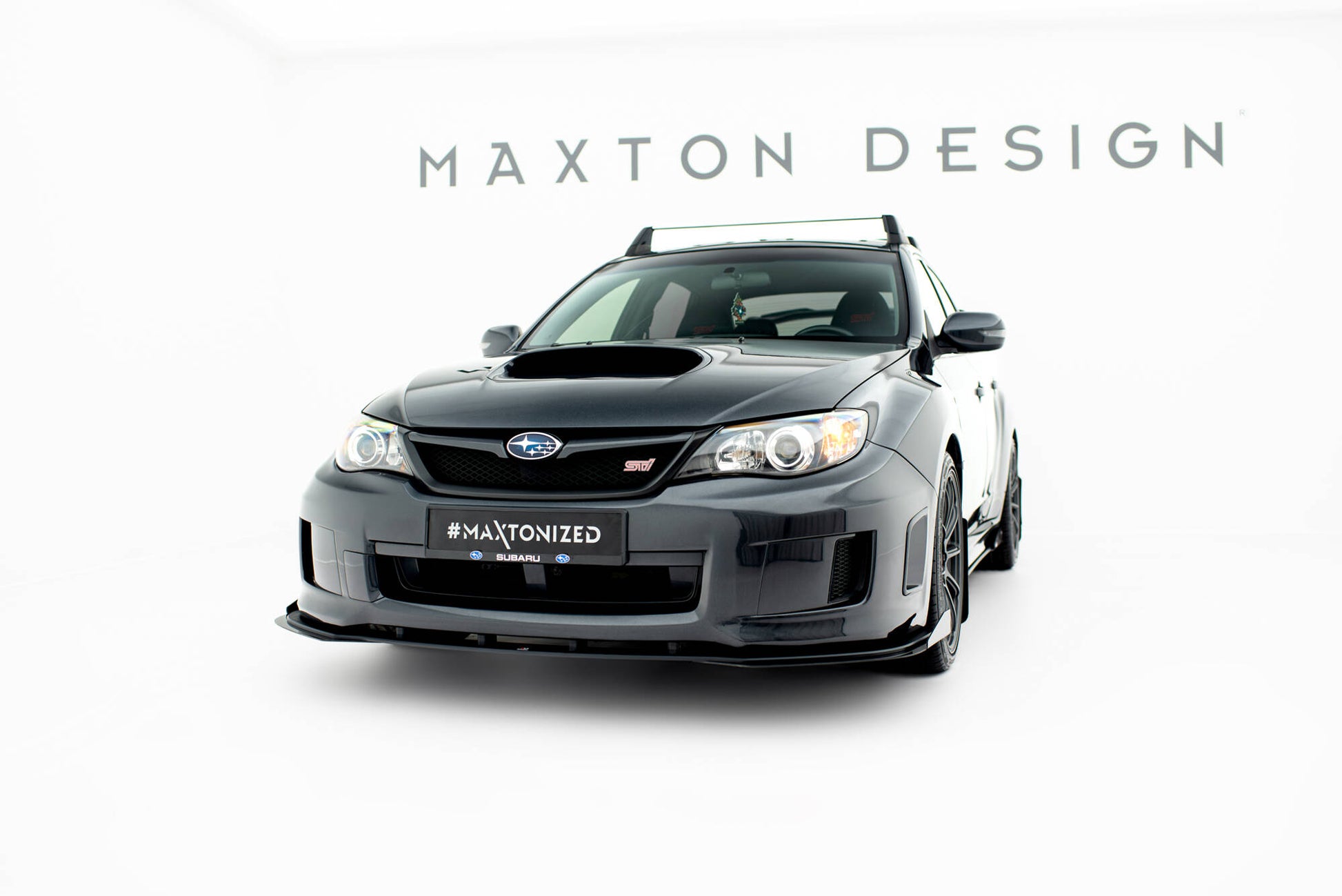 Street Pro Front Ansatz + Flaps für Subaru Impreza WRX STI Mk3 Facelift schwarz Hochglanz
