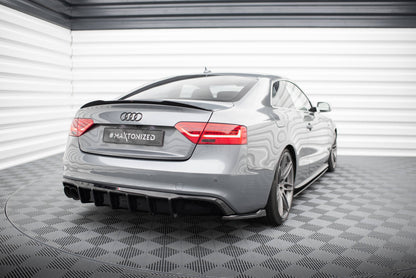 Diffusor Heck Ansatz für Audi A5 S-Line Coupe / Sportback 8T Facelift (Doppelauspuff li.)