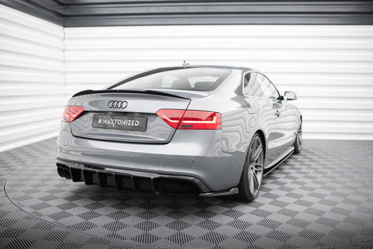 Diffusor Heck Ansatz für Audi A5 S-Line Coupe / Sportback 8T Facelift (Doppelauspuff li.)